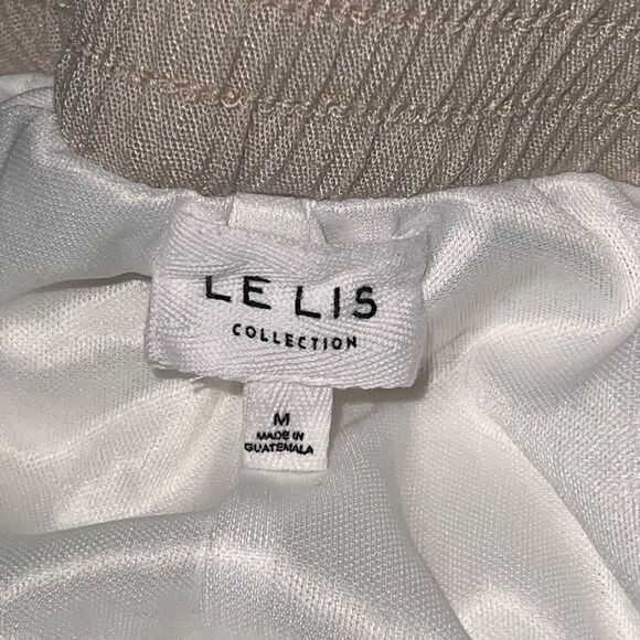 Le Lis Cream Beige Color block Wide Leg Flowy Pants Womens Sz M - Picture 9 of 9